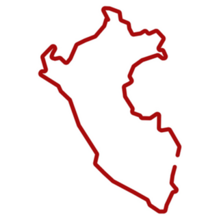 Peru Red Map Icon Sticker