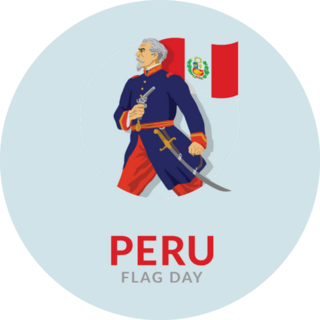 Perus Flag Day Colonel Francisco Bolognesi Sticker