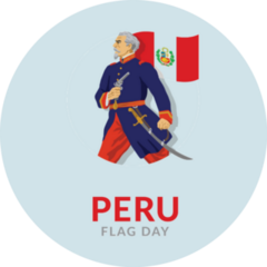 Perus Flag Day Colonel Francisco Bolognesi Sticker
