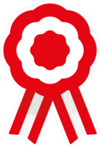 Peruvian Flag Badge With Ribbons Sticker