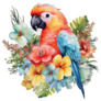 Pet Floral Parakeet Sticker