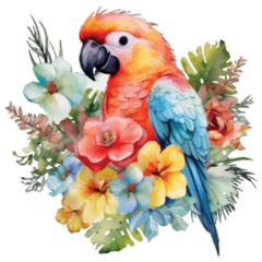 Pet Floral Parakeet Sticker