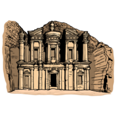 Petra Jordan Ancient City Illustration Sticker