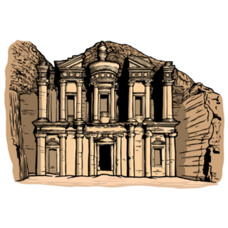Petra Jordan Ancient City Illustration Sticker