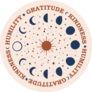 Phases Of The Moon, Gratitude Kindness Humanity Sticker