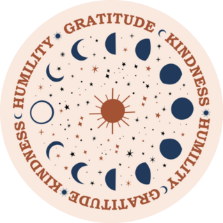 Phases Of The Moon, Gratitude Kindness Humanity Sticker