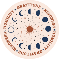 Phases Of The Moon, Gratitude Kindness Humanity Sticker