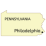 Philadelphia City Location On Pennsylvania Map Sticker
