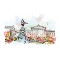 Philadelphia Museum Of Art Watercolor Sticker