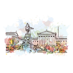 Philadelphia Museum Of Art Watercolor Sticker
