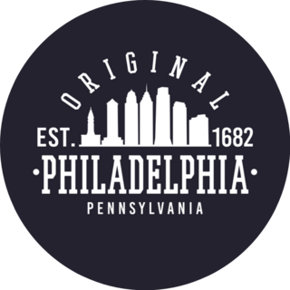 Philadelphia Pennsylvania Skyline Typography Sticker