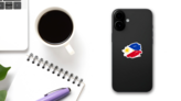Philippines Flag Brush Sticker on a Phone (New) example