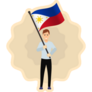 Philippines Flag Man Sticker