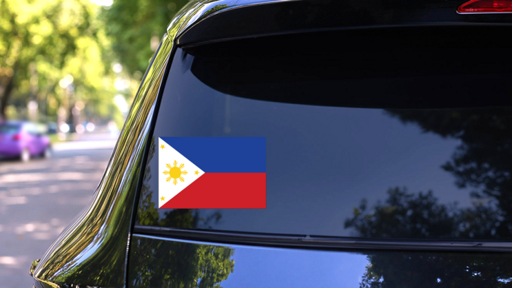 Philippines Flag Sticker on a Rear Car Window (New) example