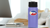 Philippines Ph Flag Oval Sticker on a Water Bottle (New) example
