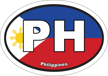 Philippines Ph Flag Oval Sticker