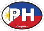 Philippines Ph Flag Oval Sticker
