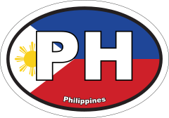 Philippines Ph Flag Oval Sticker
