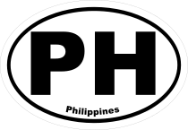 Philippines Ph Oval Sticker