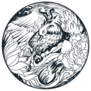 Phoenix Fire Bird In Circle Sticker