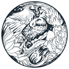 Phoenix Fire Bird In Circle Sticker