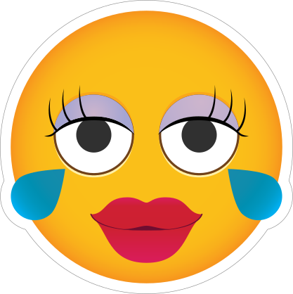 Phone Emoji Sticker Big Lashes Crying