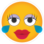 Phone Emoji Sticker Big Lashes Crying