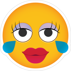 Phone Emoji Sticker Big Lashes Crying
