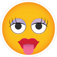 Phone Emoji Sticker Big Lashes Tongue Out