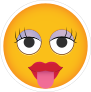 Phone Emoji Sticker Big Lashes Tongue Out