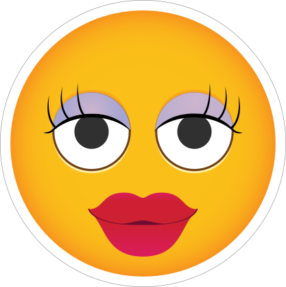 Phone Emoji Sticker Big Lashes