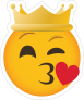 Phone Emoji Sticker Crown Blowing a Kiss