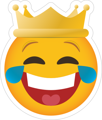 Phone Emoji Sticker Crown Laughing