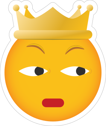 Phone Emoji Sticker Crown Scowling