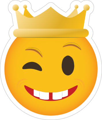 Phone Emoji Sticker Crown Winking