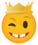 Phone Emoji Sticker Crown Winking