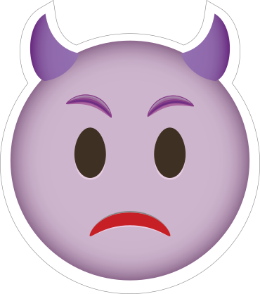 Phone Emoji Sticker Cute Devil Upset