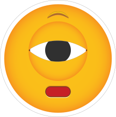 Phone Emoji Sticker Cyclops Not Impressed