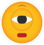 Phone Emoji Sticker Cyclops Not Impressed