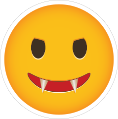 Phone Emoji Sticker Evil Fangs