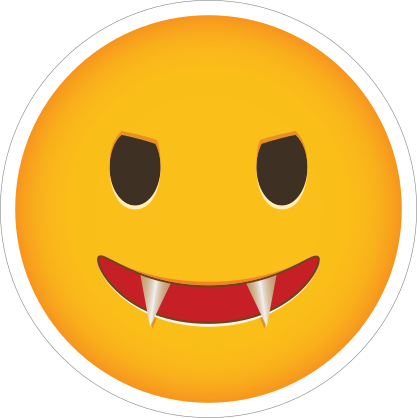 Phone Emoji Sticker Evil Fangs