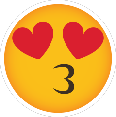 Phone Emoji Sticker Heart Eyes Kissy Face