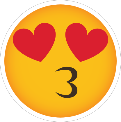 Phone Emoji Sticker Heart Eyes Kissy Face