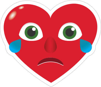 Phone Emoji Sticker Heart Face Crying