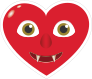 Phone Emoji Sticker Heart Face Fangs