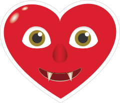 Phone Emoji Sticker Heart Face Fangs