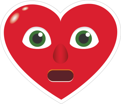 Phone Emoji Sticker Heart Face In Shock