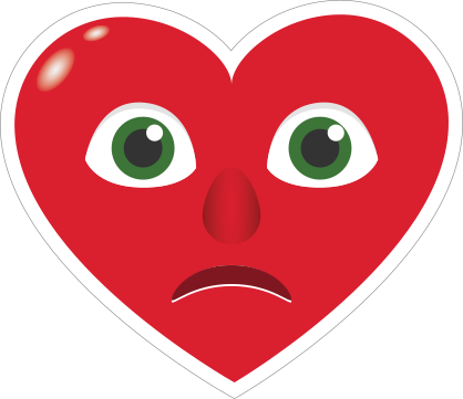 Phone Emoji Sticker Heart Face Sad