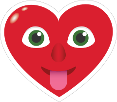 Phone Emoji Sticker Heart Face Tongue Stuck Out