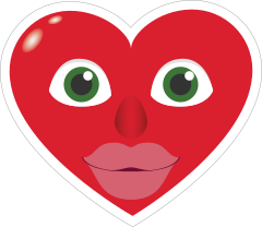 Phone Emoji Sticker Heart Face with Big Lips